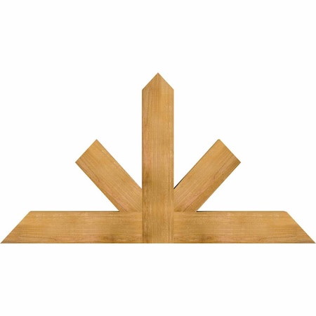 Ekena Millwork Saratoga Rough Sawn Timber Gable Bracket, Western Red Cedar, 60"W x 32"H x 4"D x 6"F, 13/12 Pitch GBW060X32X0406SAR00RWR